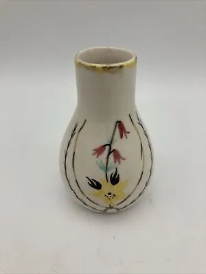 Buy Vintage E.RADFORD Mid Century Floral England Pottery Hand Painted Small Vase 8cm • 7£