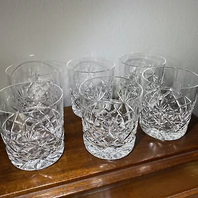 Buy Royal Brierley Bruce Old Fashioned Crystal Whisky Glasses Tumblers X 6 • 22£