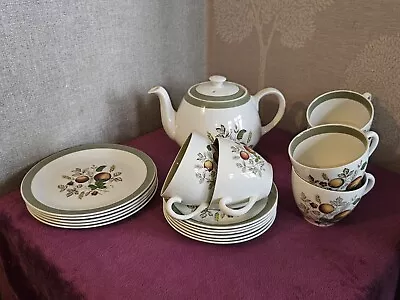 Buy Vintage Alfred Meakin 'Hereford' Tea Set - Teapot, 5x Plates, 6x Cups & Saucers • 6.99£