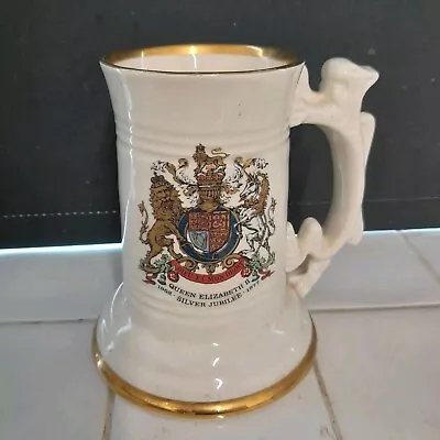 Buy E.r Prinknash Pottery - Queen Elizabeth Ii Silver Jubilee 1952 - 1977 Tankard Le • 17.99£