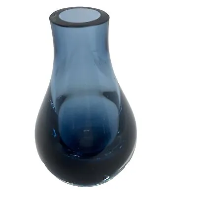 Buy Vintage Caithness 1980’s Art Glass Smoky Blue Bud Vase Hand Blown • 6.99£