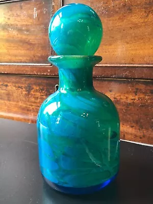 Buy Vintage Mdina Glass Blue Green Ming Decanter Bottle Stopper Mid Century Modern • 39.99£