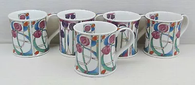 Buy Dunoon Fine Bone China Mugs (set Of 5) Charles Rennie Macintosh Style • 24.95£