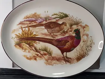 Buy Vintage Royal Falcon Ironstone Pheasants Oval Dish Plate Meakin Weatherby • 4.49£