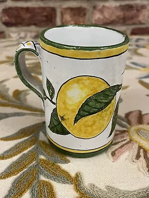 Buy Vintage Tin Glazed Studio Pottery Lemons Large Mug Signed Rare Collectors • 12.99£