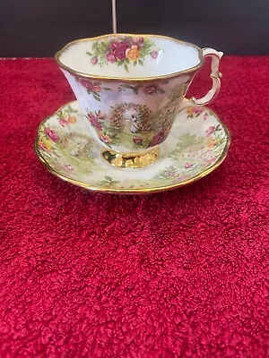 Buy Royal Albert 'A Celebration Of The Old Country Roses Garden' Cup & Saucer 1986 • 28£