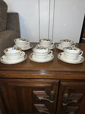 Buy Rare Antique John Maddock &sons Royal Vitreous Six Cups And Saucers Exc. • 57.54£