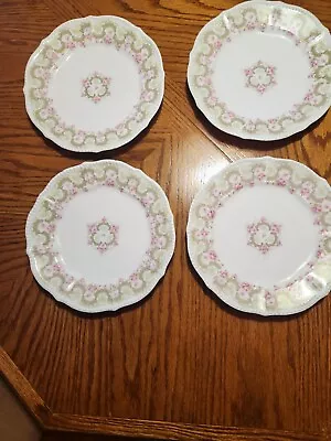 Buy Limoges Elite Bawo And Dotter Dinner Plates Pink Roses Wreath BWD39 • 37.40£
