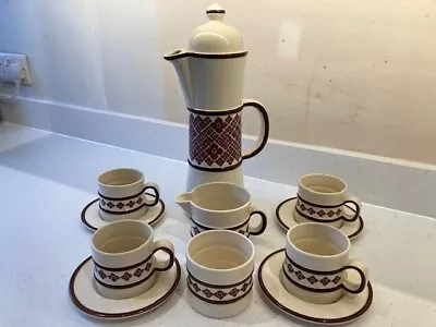 Buy Coffee Set - 1970's - Cream And Brown - Hardly Used • 40£