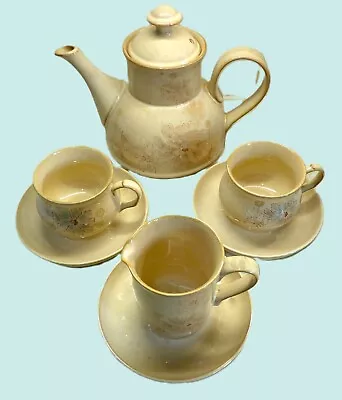 Buy Denby Sandalwood Coffee Pot + 2 Cups +3 Saucers + Milk Jug • 39£
