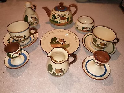 Buy Watcombe Torquay Pottery Tea Set Egg Cups Cottage Motto Ware • 19.99£