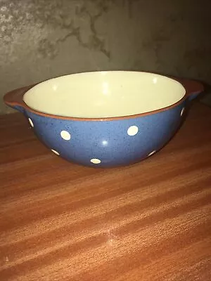 Buy Vintage Dartmouth Pottery Torquay Ware Blue White Polka Dot Tab Handle Bowl • 9.50£