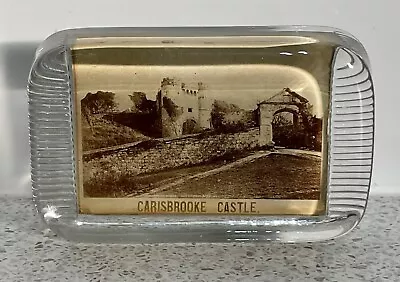 Buy Victorian Edwardian Glass Paperweight Sepia Photo Carisbrooke Castle Isle Wight • 16.95£