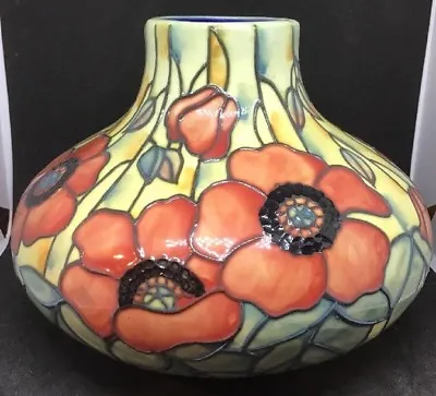 Buy Beautiful Old Tupton Ware ‘Yellow Poppy’ Squat Vase Hand Painted 12cm H 16cm D • 42£