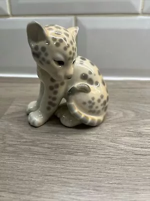 Buy Vintage Lomonosov USSR Porcelain Leopard Cheetah Cat Cub Figurine (4) • 12£