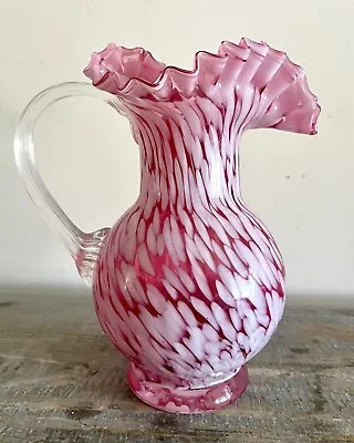 Buy Vintage Pink Vasa Murrhina Art Glass Vase/Pitcher~  7.5” • 118.40£
