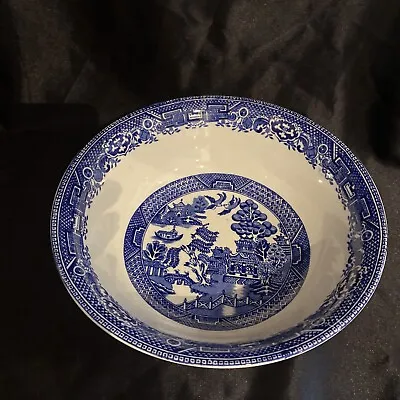 Buy A Large Vintage Alfred Meakin Old Willow Pattern Serving Bowl • 6£