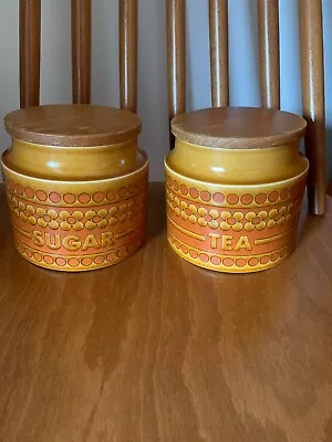 Buy Vtg Retro Hornsea Pottery Saffron Tea And Sugar Jars 11 Cm H 1970s Retro Kitchen • 22.99£