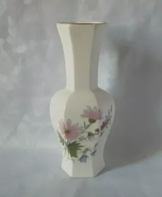 Buy Crown Staffordshire Wild Flowers Vase Bone China Octagonal Vase Pink Flowers • 21.95£