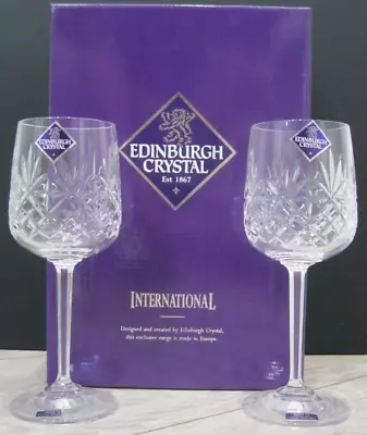 Buy 2x Edinburgh Crystal Berkeley 7  Wine Glasses - New, Boxed, Labelled & Signed • 38£