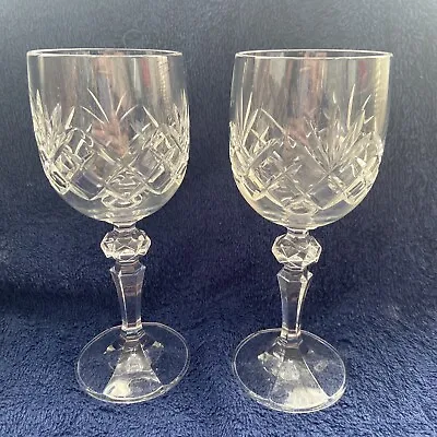 Buy 2x Edinburgh Crystal  MONTROSE  Wine Glasses - 17.5cms (6-7/8 ) Tall • 19.99£