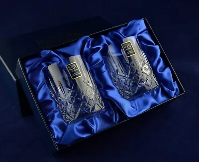 Buy Royal Scot Crystal Cut  LONDON  X2 Whiskey Glasses - 8.8cms (3-1/2 ) Tall - BNIB • 49.50£