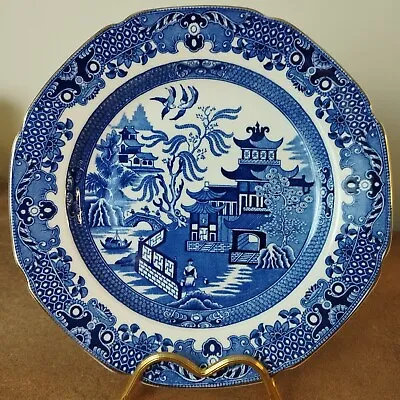 Buy Antique 1930s, Burleigh Ware Burgess & Leigh, 22cm Blue Willow Starter Plate • 5.95£
