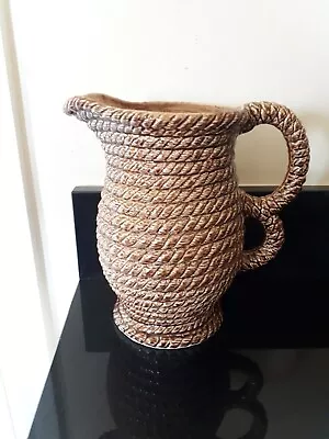 Buy Govancroft Glasgow Brown Glaze Coiled Rope Large Jug Vase Mid Century 20cm • 14£