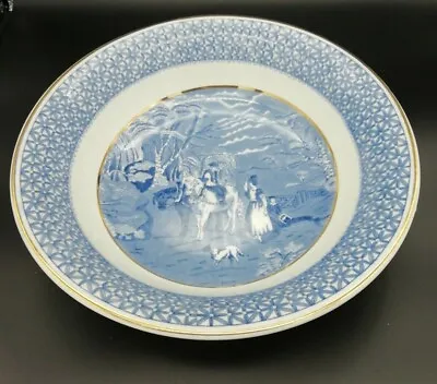 Buy Rustic Victoria Fenton Porcelain Blue White Gilded Large Bowl • 18£