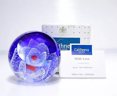 Buy Vtg CAITHNESS Scotland Art Glass  With Love  Paperweight In Box & Paperwork • 132.27£