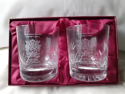 Buy 2 Cut Glass Whisky Tumblers - Etched With 'North Wales Police Federation'. • 20£