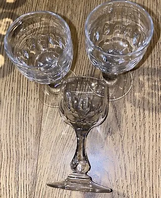Buy 3 Vintage Sherry/Port Glasses Cut Glass 11cm High • 1.99£