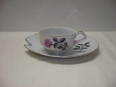 Buy Pink Rose China Dessert Plate Cup Set • 38£