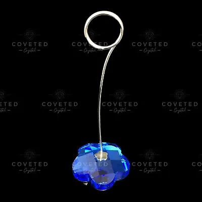 Buy Swarovski Crystal FLOWER NOTE PHOTO HOLDER SAPPHIRE BLUE 296134 Mint Rare Boxed • 35£