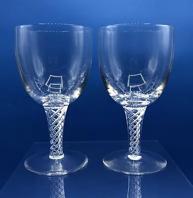 Buy Stuart Crystal ARIEL Air Twist Wine ~ Water Goblet Glass Set Of 2 /b • 38.43£