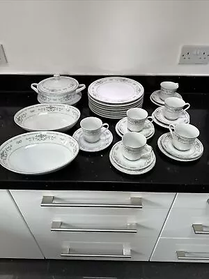Buy Fine Porcelain China Diane Japan Dinner Service Set Plates Cups Saucers Pot Dish • 34.99£