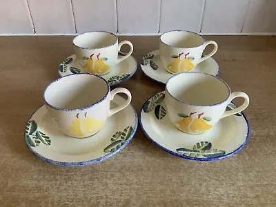 Buy Poole Pottery Dorset Fruits - 4 X Cups & Saucers - Pears • 24£
