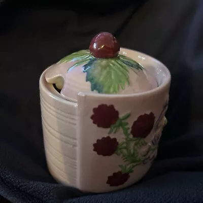 Buy Vintage Carlton Ware Pink Raspberry Jam Pot Condiment Sugar Jar • 19.99£