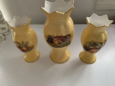 Buy Aynsley China Orchard Gold Fine Bone China Trio Of Vases • 12£