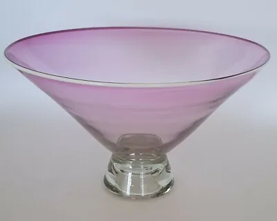 Buy Richard Morrell Australian Art Glass Vase 16cm Tall X 26cm Wide Hand Blown Pink • 136.61£