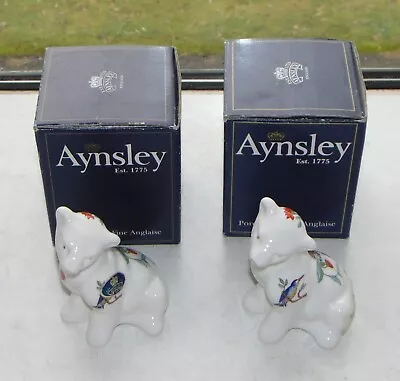 Buy Aynsley English Fine Bone China Pembroke Pattern 2 X Polar Bear Ornaments • 18£