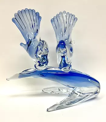 Buy Murano Glass Pair Of Blue Birds Perched On A Branch-MINT! • 95.55£