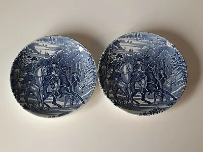 Buy 2 X Liberty Blue Historic Colonial Scenes Small Plates - 10.5 Cm • 4£