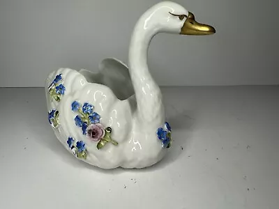 Buy Schierholz Germany Porcelain Goose Swan Planter Vase Forget-Me-Not Flower 19 C  • 23.93£