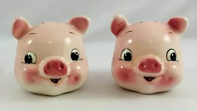 Buy Vtg NAPCO National Pottery Co Smiling Pig Salt And Pepper Shakers HEADS ONLY • 18.94£