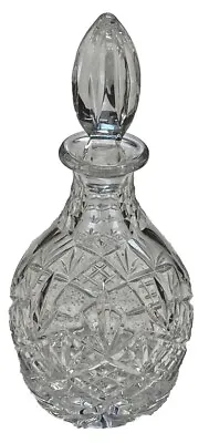 Buy Stunning Vintage Heavy Cut Glass Crystal Decanter, 10.5  With Stopper **MINT** • 11.99£