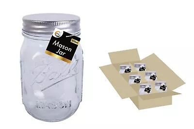 Buy 6 Pcs Mason Jars Glass Airtight Jar Pickling Preserving With Lids 500ml • 11.89£