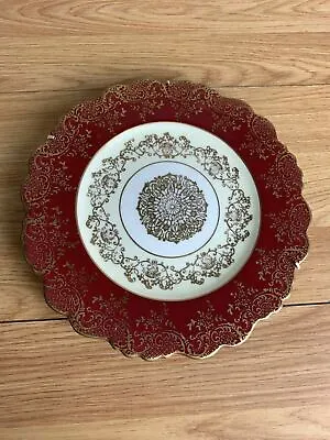 Buy Paragon HM The Queen & HM The Queen Mary Fine Bone China Plate Red & Cream • 26.03£