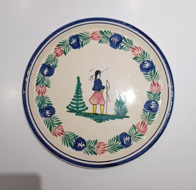 Buy Large  Quimper Pottery Decorative Plate Breton Man  32 Cm Wide • 14.99£