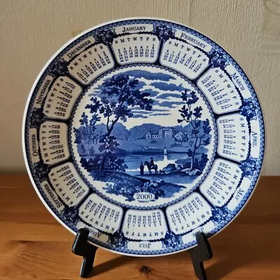 Buy Wedgwood Blue & White 2000 Calendar Plate   Blue Landscape  • 5£